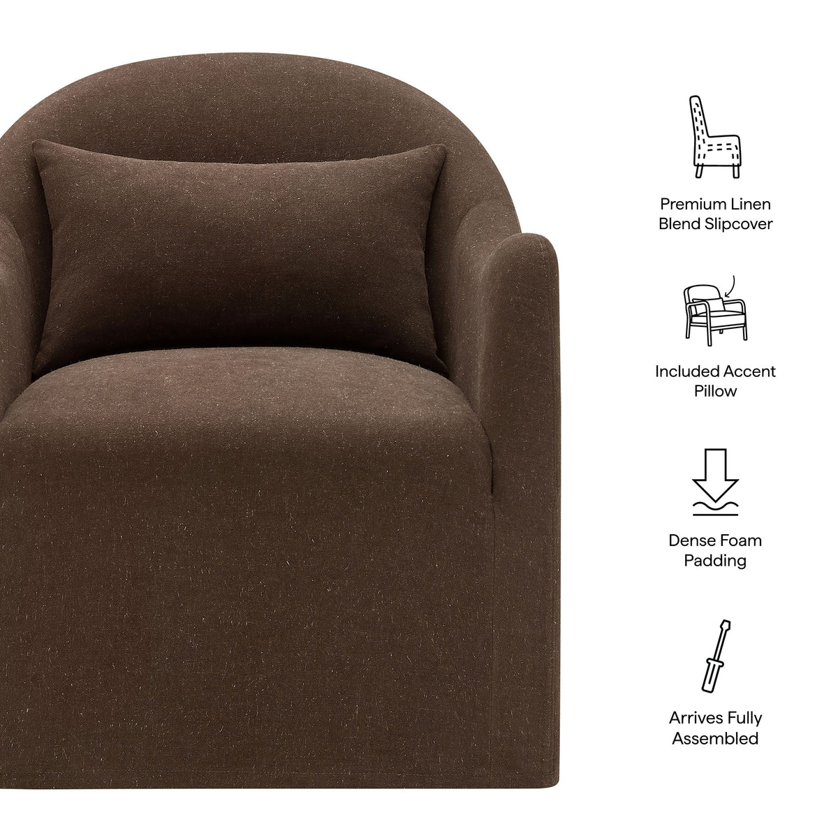 Bardot Linen Blend Accent Chair