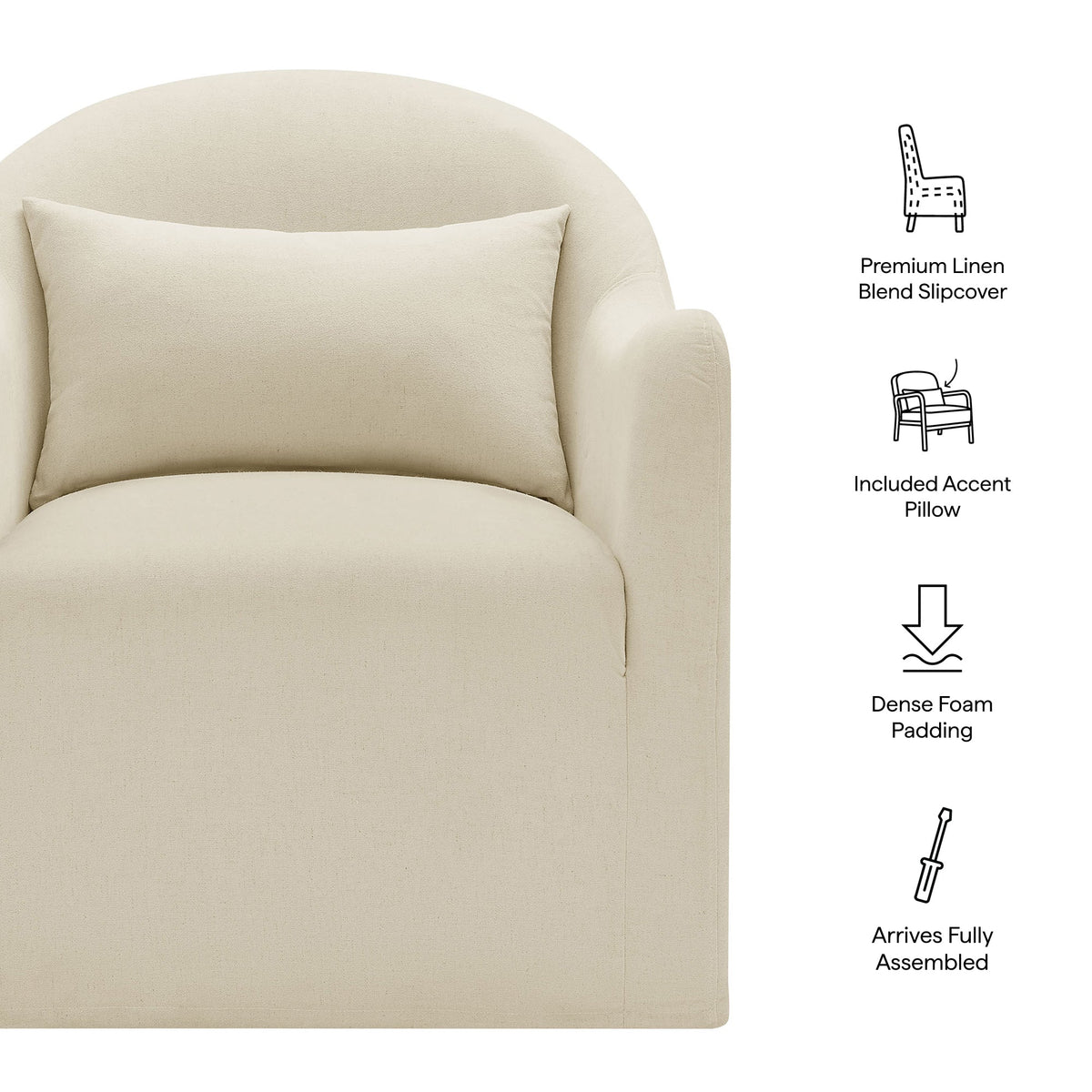 Bardot Linen Blend Accent Chair