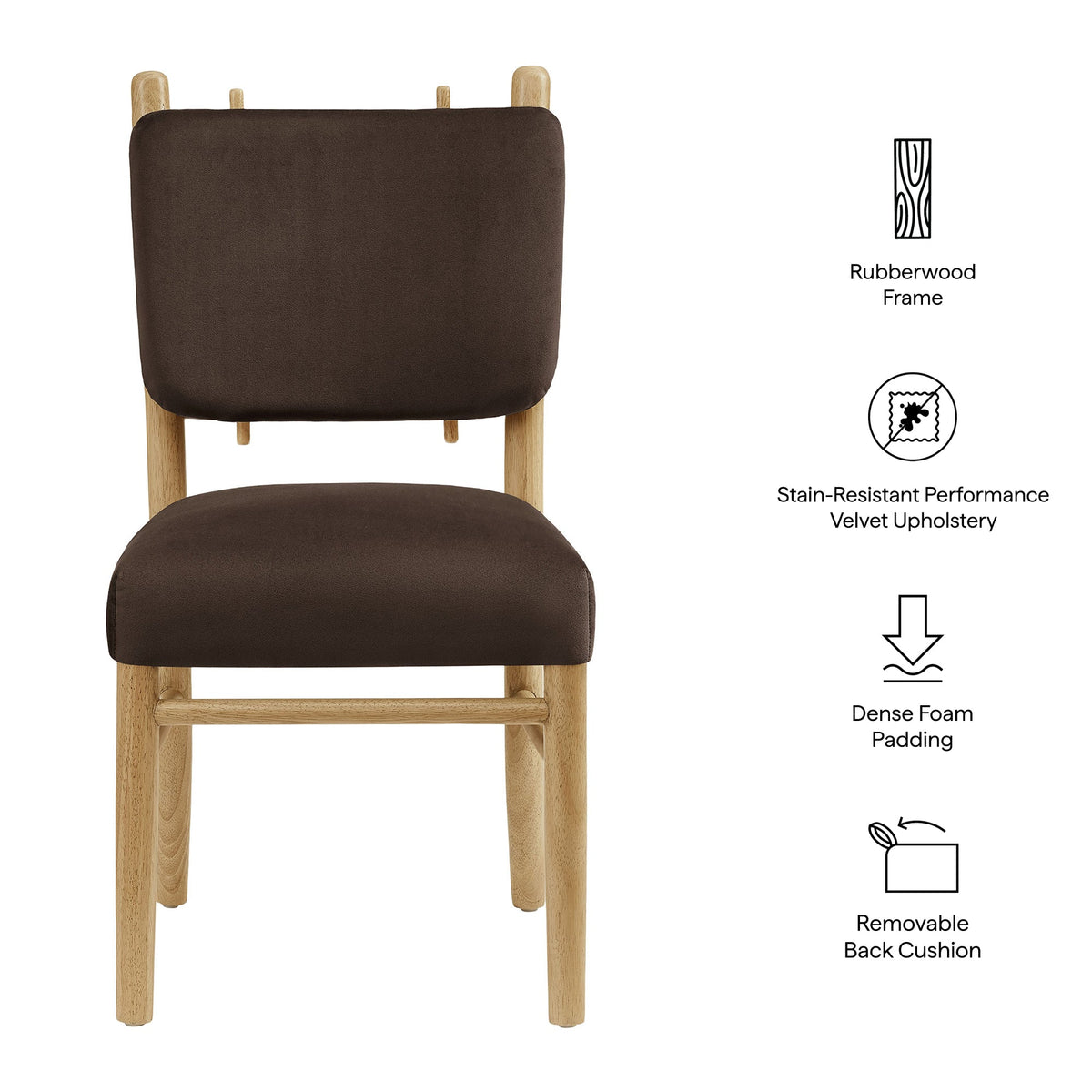 Mauden Performance Velvet Dining Side Chairs Set of 2