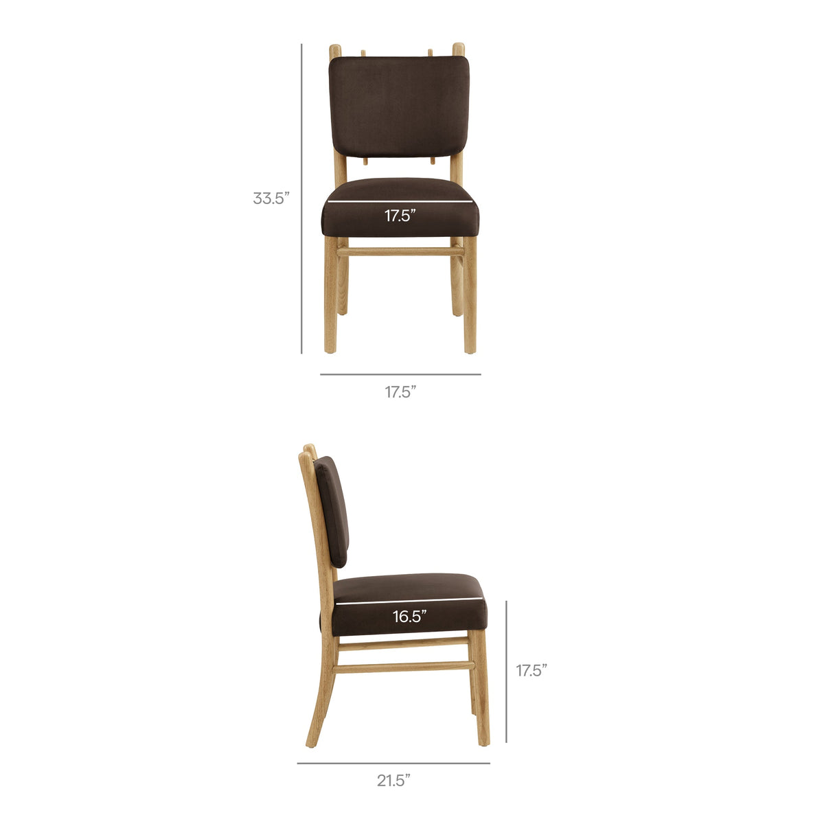 Mauden Performance Velvet Dining Side Chairs Set of 2