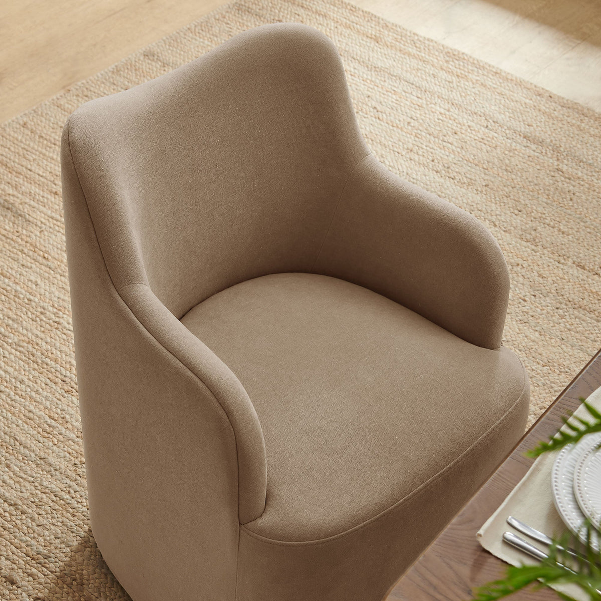 Cordelle Linen Blend Swivel Dining Chair