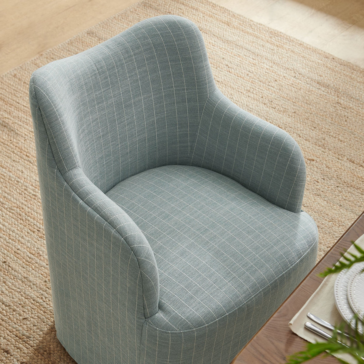 Cordelle Linen Blend Swivel Dining Chair
