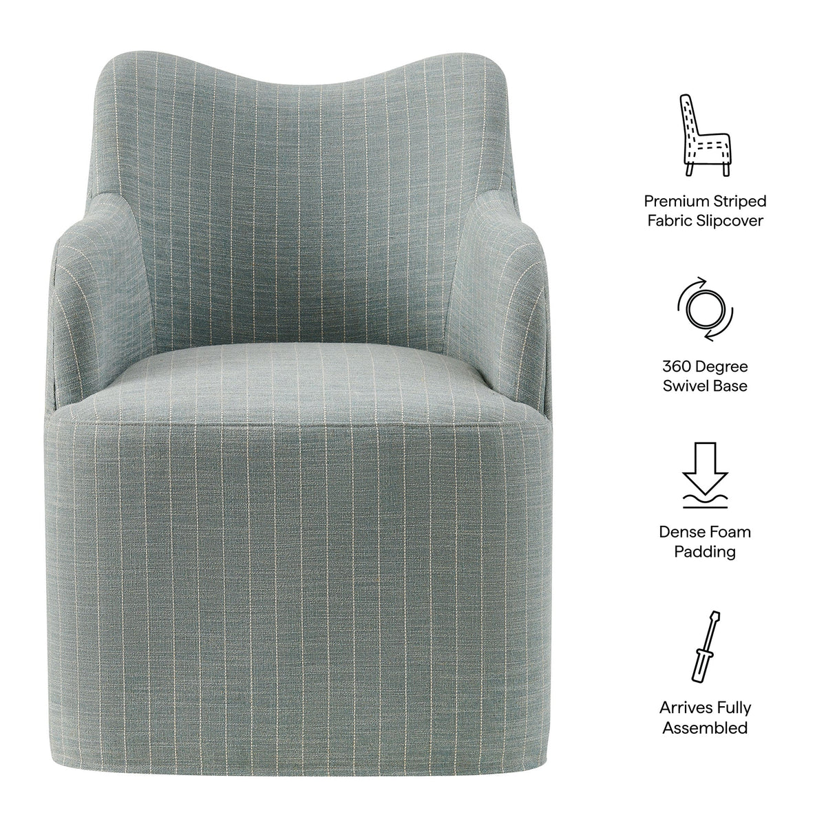 Cordelle Linen Blend Swivel Dining Chair