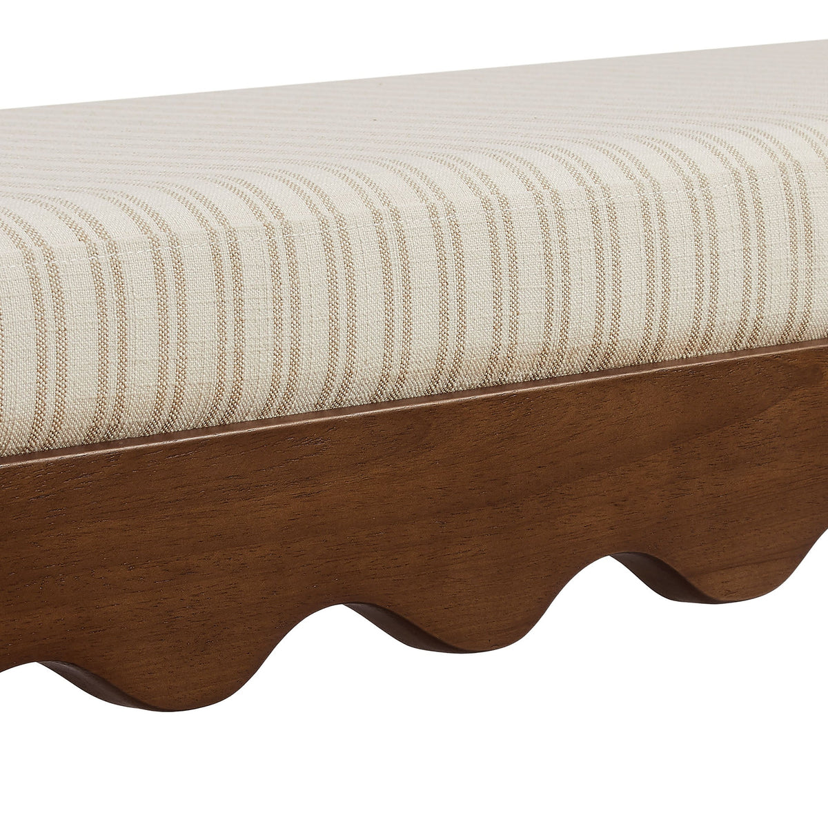 Mirette Scalloped Edge Striped Accent Bench
