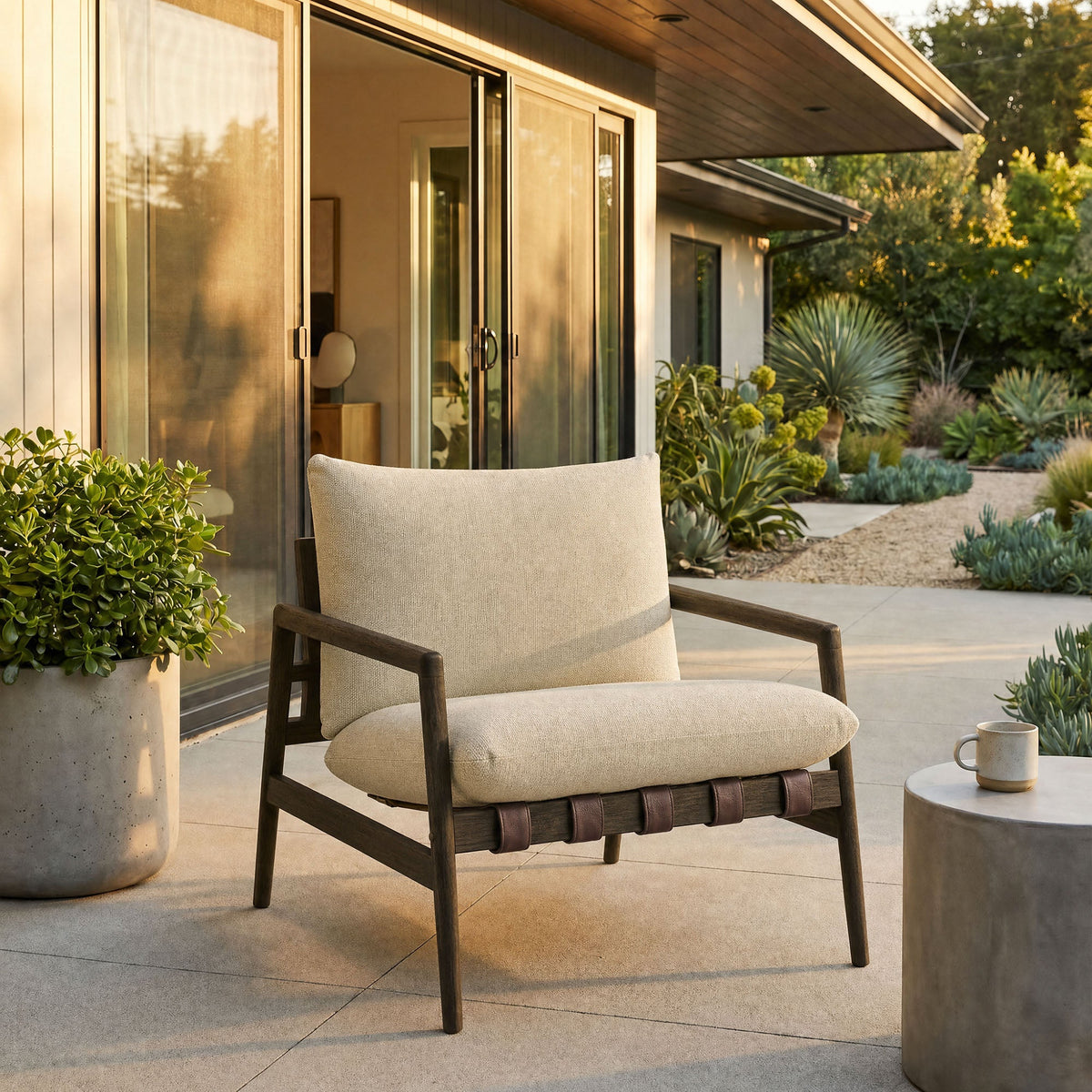 Nomi Outdoor Teak Wood Sling Chair