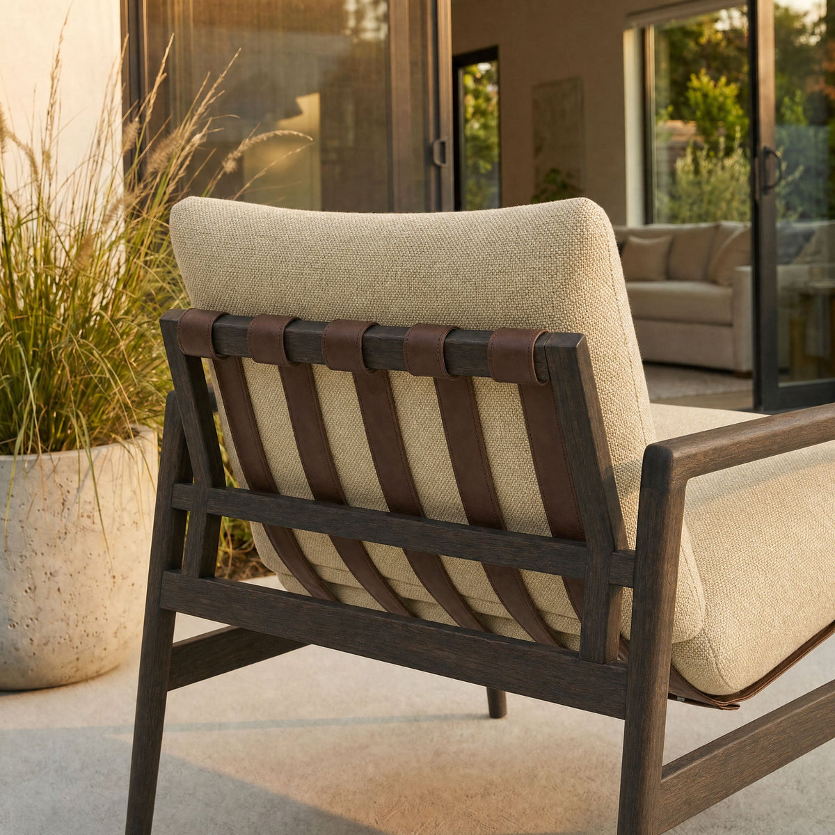 Nomi Outdoor Teak Wood Sling Chair