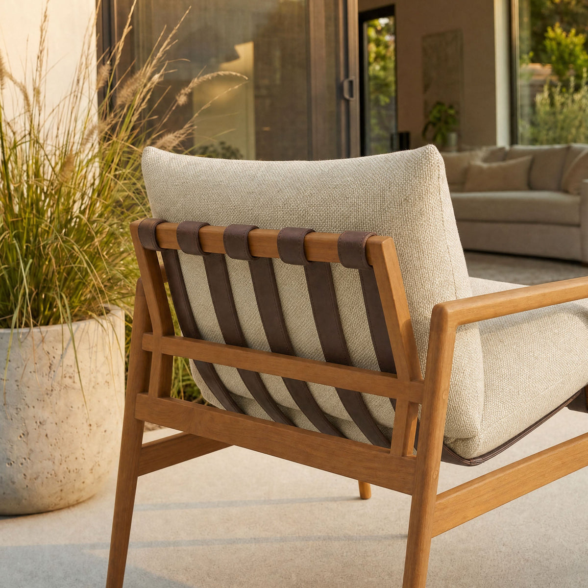 Nomi Outdoor Teak Wood Sling Chair