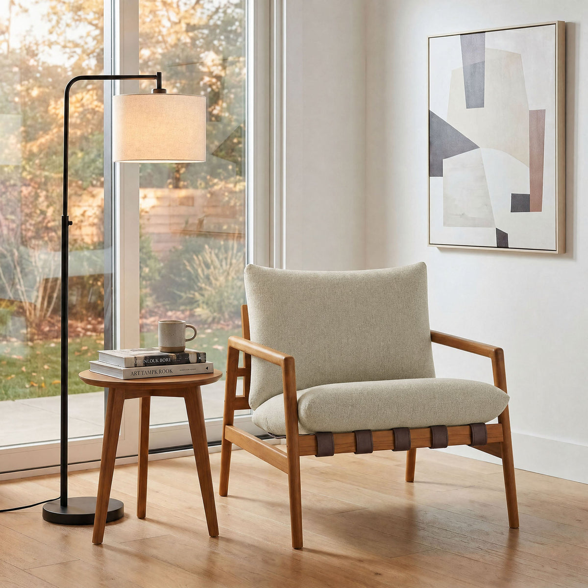 Nomi Outdoor Teak Wood Sling Chair