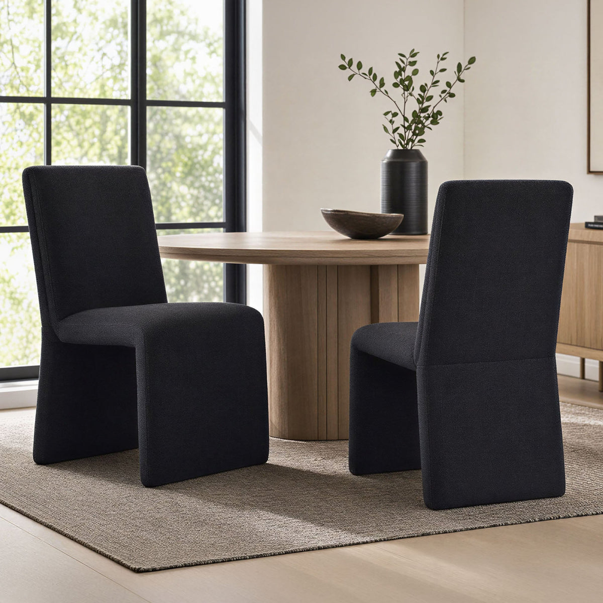 Emory Upholstered Fabric Dining Side Chair Set of 2