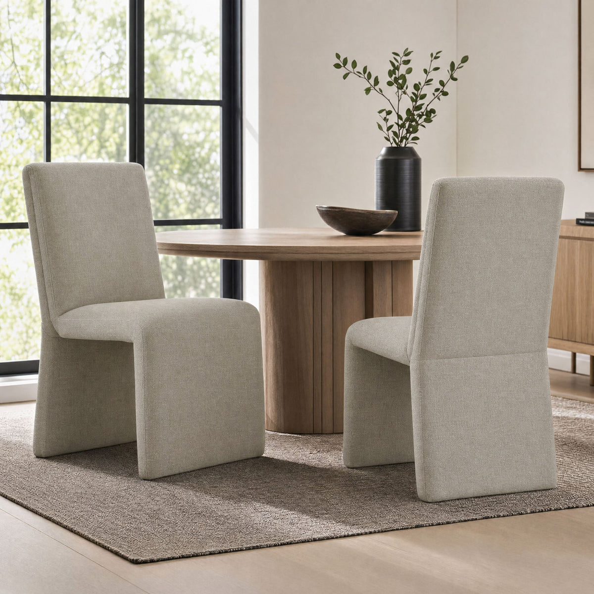 Emory Upholstered Fabric Dining Side Chair Set of 2