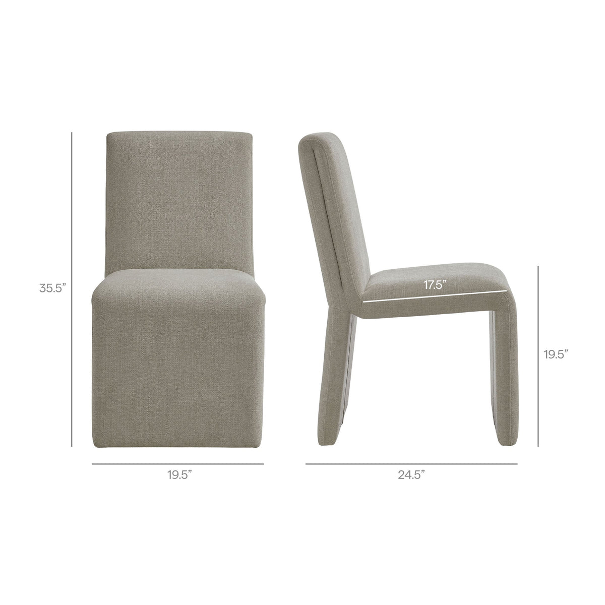 Emory Upholstered Fabric Dining Side Chair Set of 2