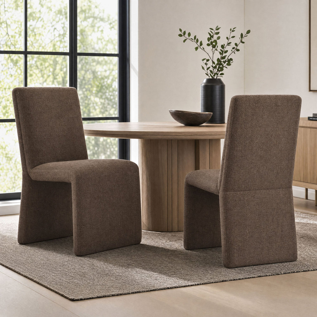 Emory Upholstered Fabric Dining Side Chair Set of 2