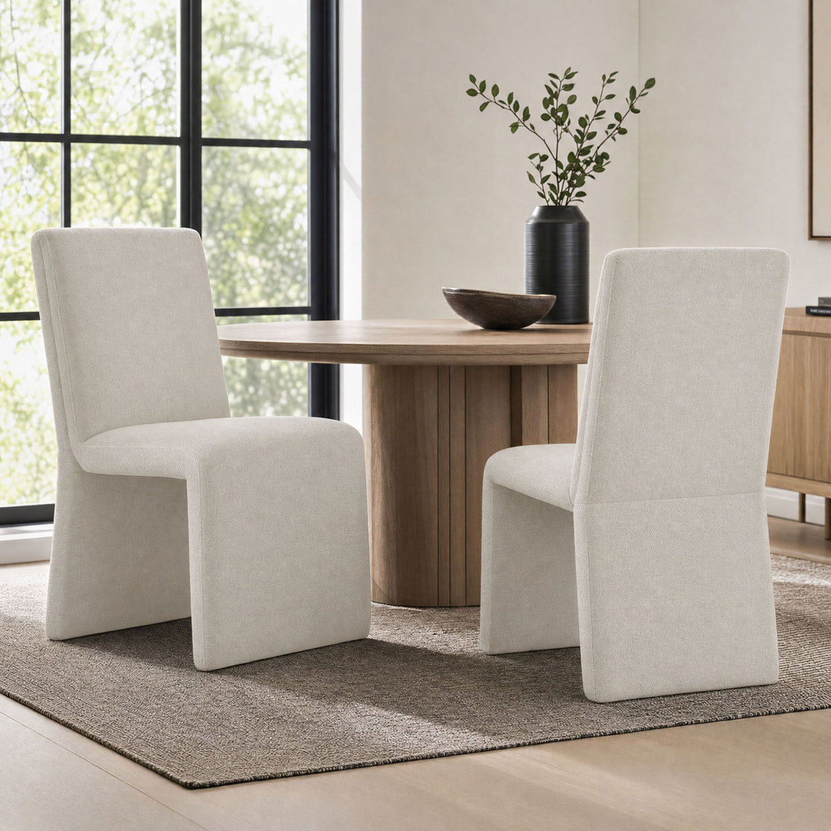 Emory Upholstered Fabric Dining Side Chair Set of 2