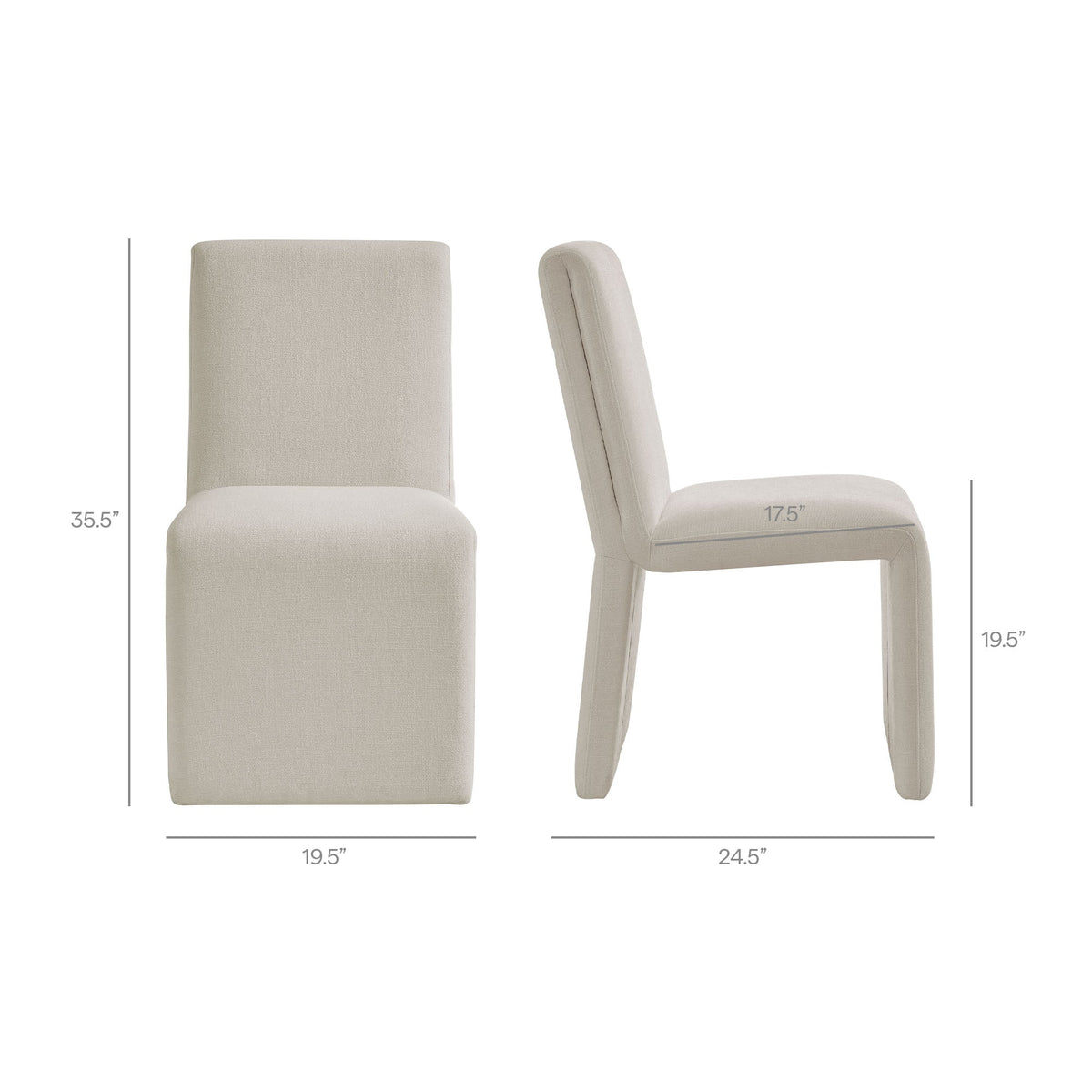 Emory Upholstered Fabric Dining Side Chair Set of 2
