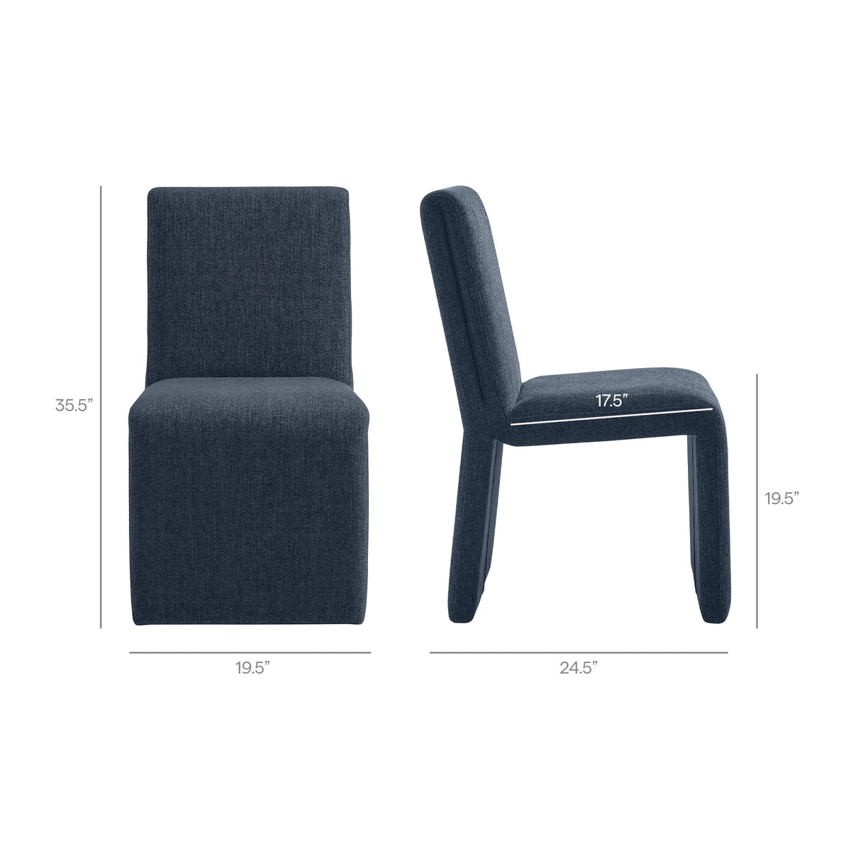 Emory Upholstered Fabric Dining Side Chair Set of 2