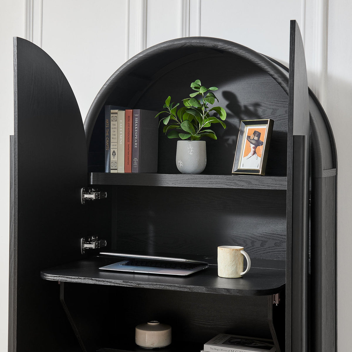 Bellamy Arched Fold-Out Desk Cabinet