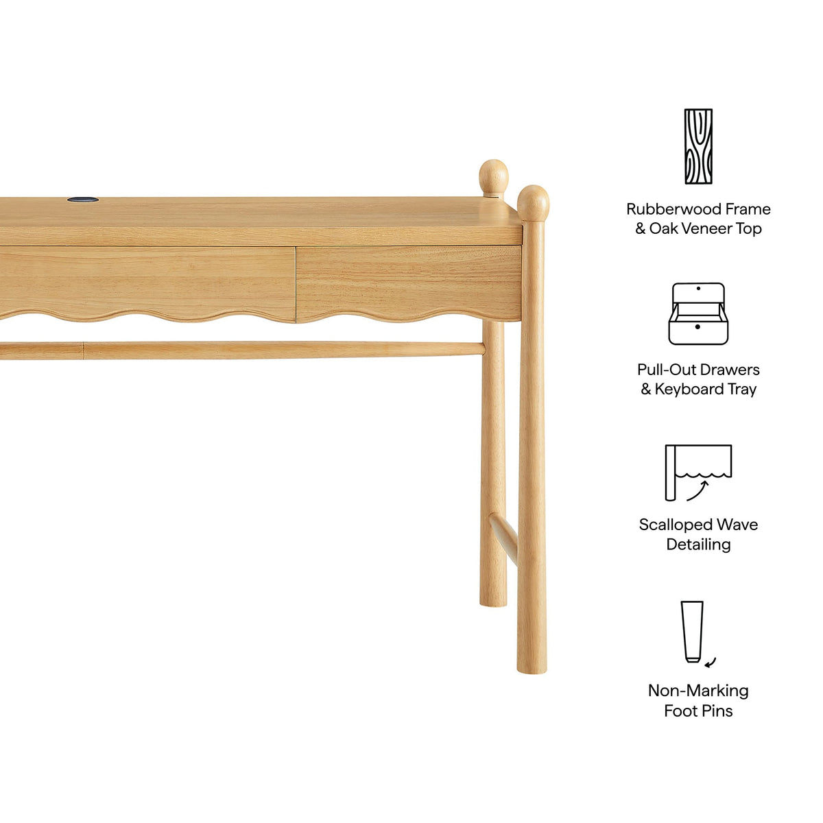 Darcy 62 Inch Wood Computer Desk
