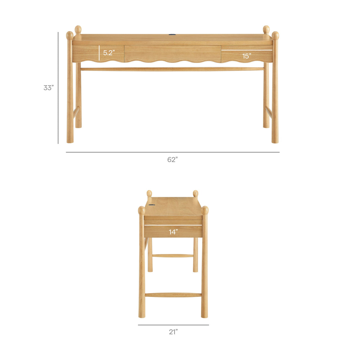 Darcy 62 Inch Wood Computer Desk