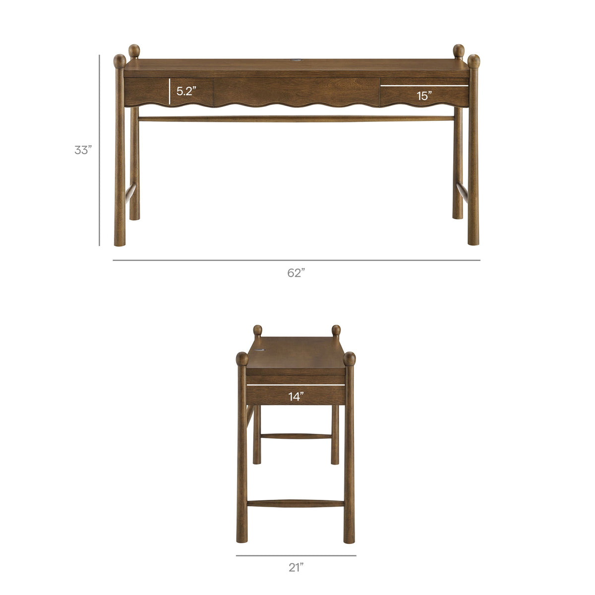 Darcy 62 Inch Wood Computer Desk