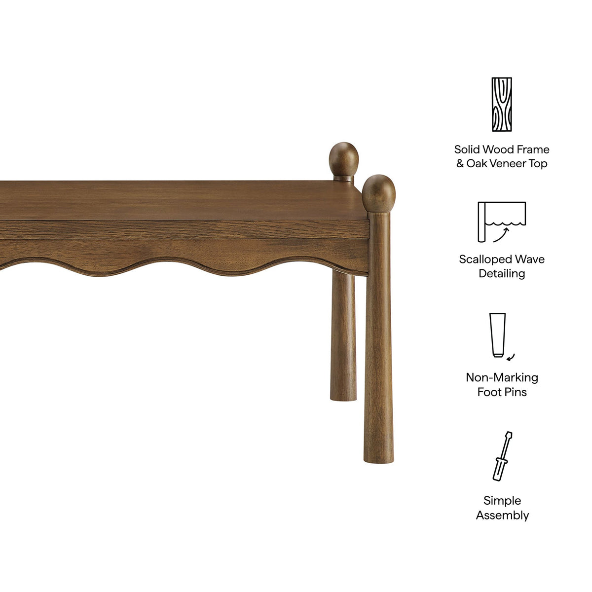 Darcy 46 Inch Wood Coffee Table