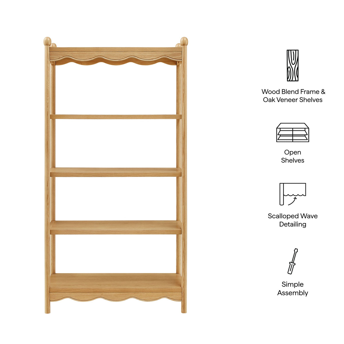 Darcy 4-Tier Open Bookcase