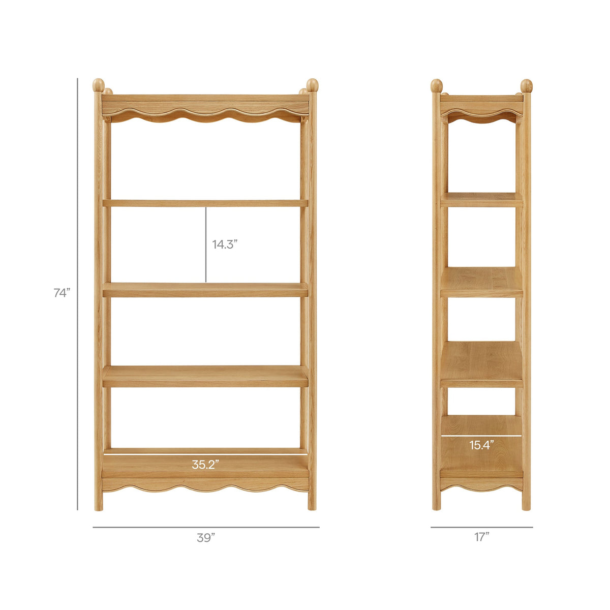 Darcy 4-Tier Open Bookcase