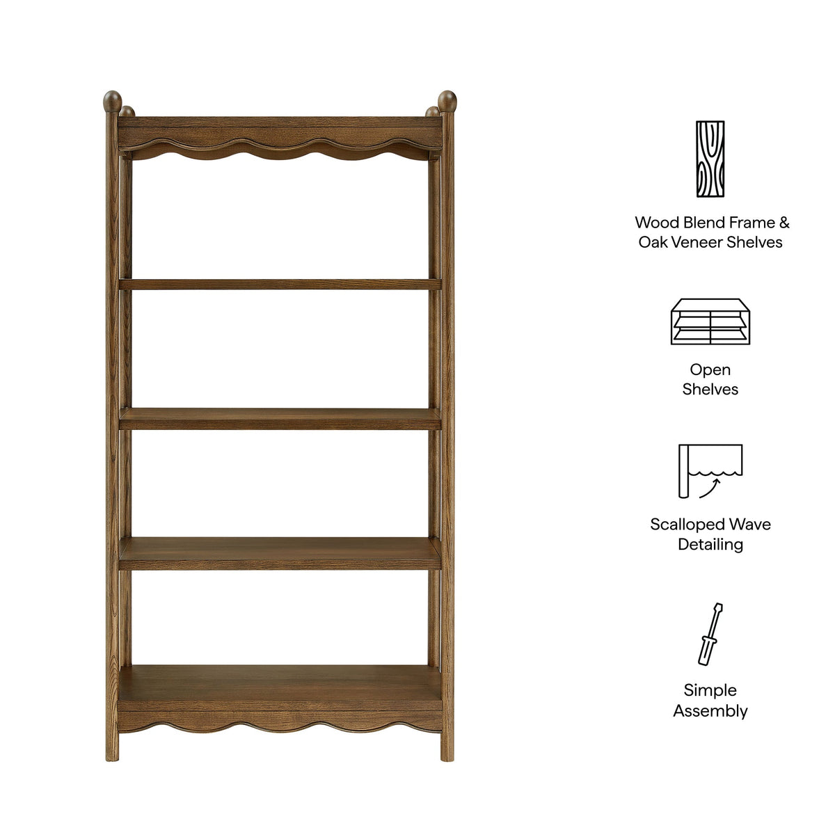 Darcy 4-Tier Open Bookcase