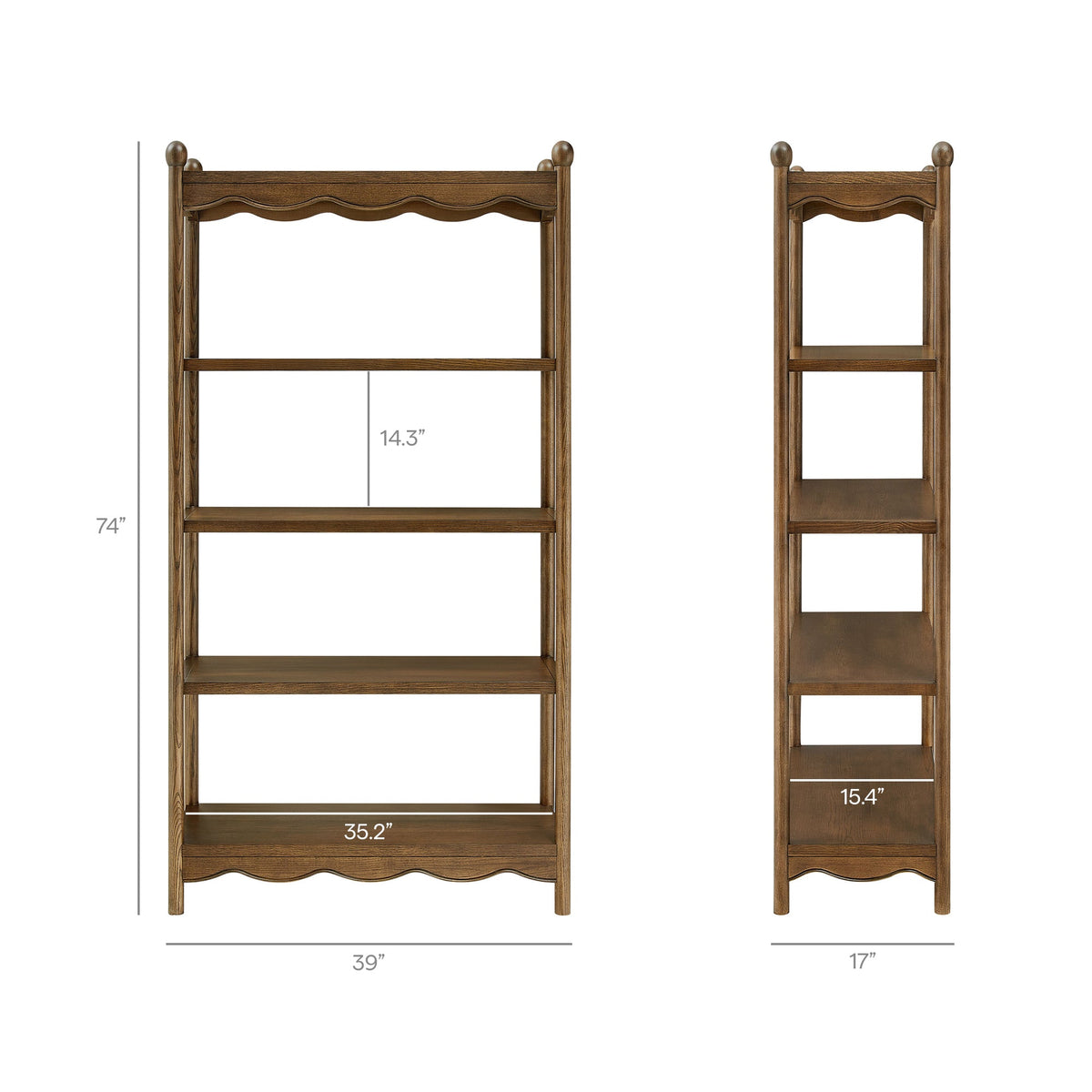 Darcy 4-Tier Open Bookcase