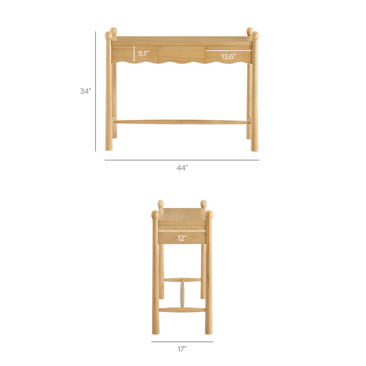 Darcy 44 Inch Wood Console Table