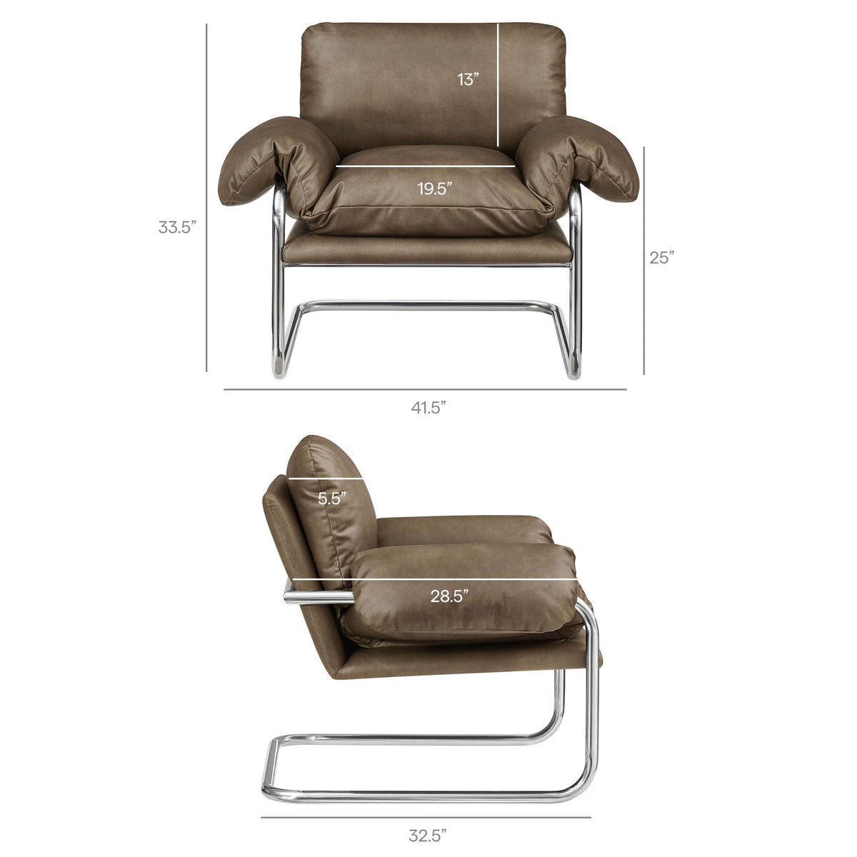 Ansel Vegan Leather Accent Chair