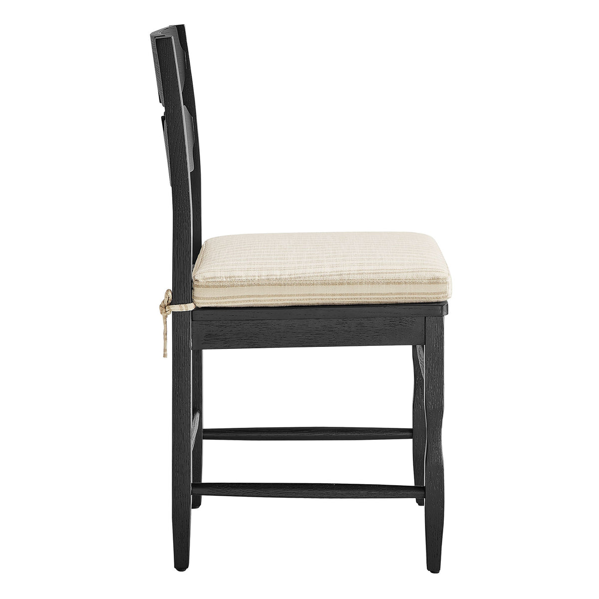 Jax Oak Wood Dining Chair With Wavy Razor Back and Cushion Set of 2