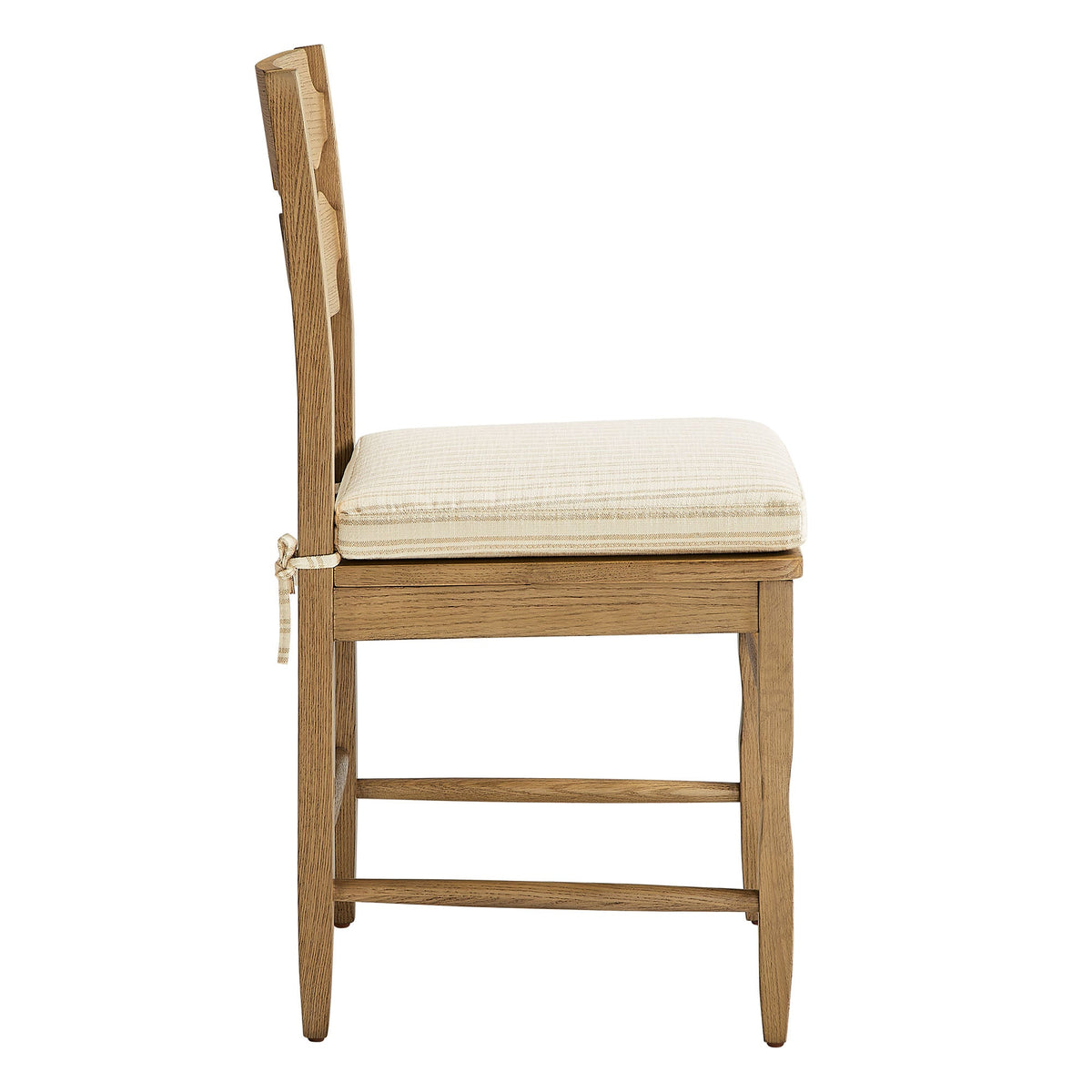 Jax Oak Wood Dining Chair With Wavy Razor Back and Cushion Set of 2