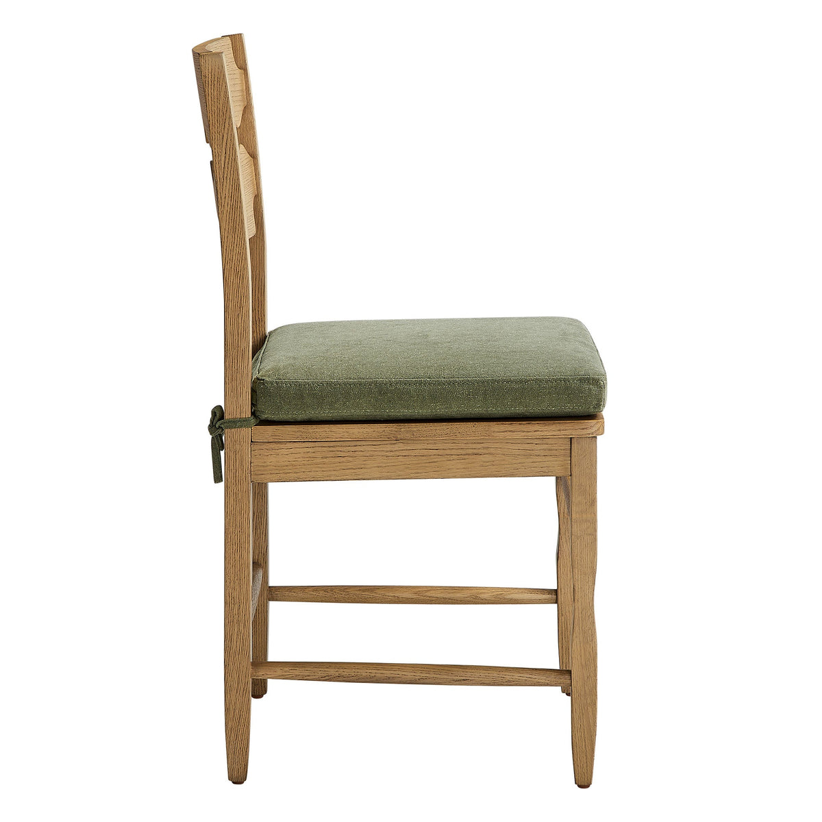 Jax Oak Wood Dining Chair With Wavy Razor Back and Cushion Set of 2