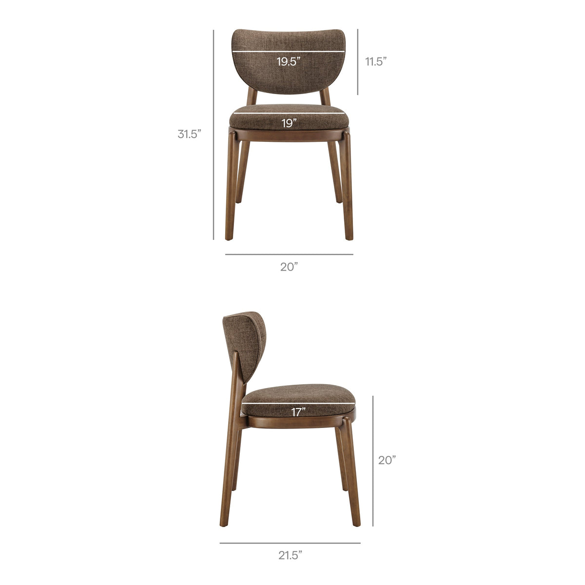 Fenwick Fabric Dining Chairs Set of 2