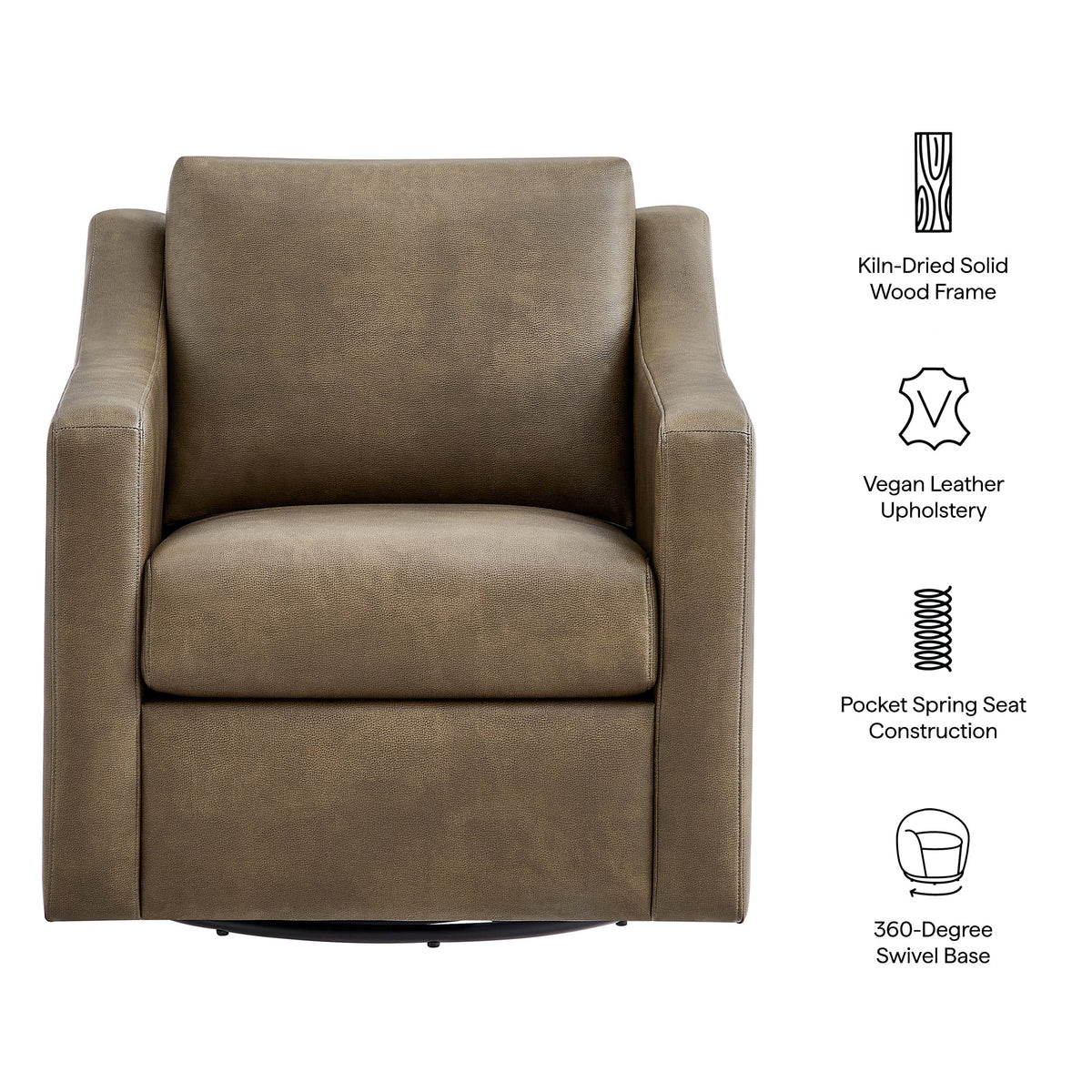 Liora Vegan Leather Swivel Armchair