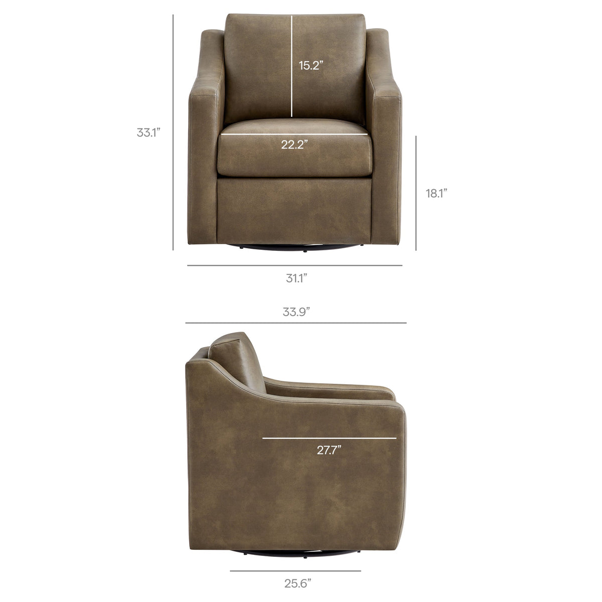 Liora Vegan Leather Swivel Armchair