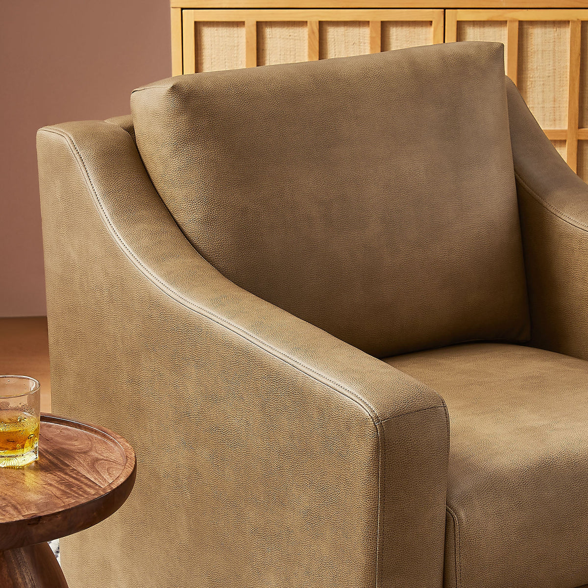 Liora Vegan Leather Swivel Armchair