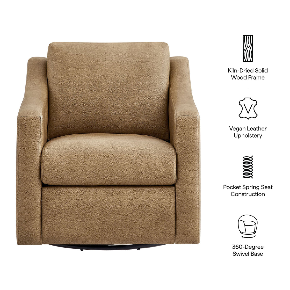 Liora Vegan Leather Swivel Armchair