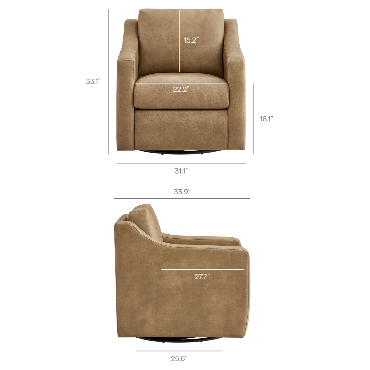Liora Vegan Leather Swivel Armchair