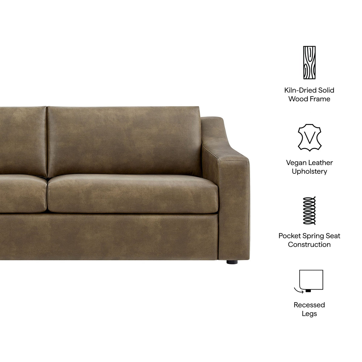 Liora 87 Inch Vegan Leather Sofa