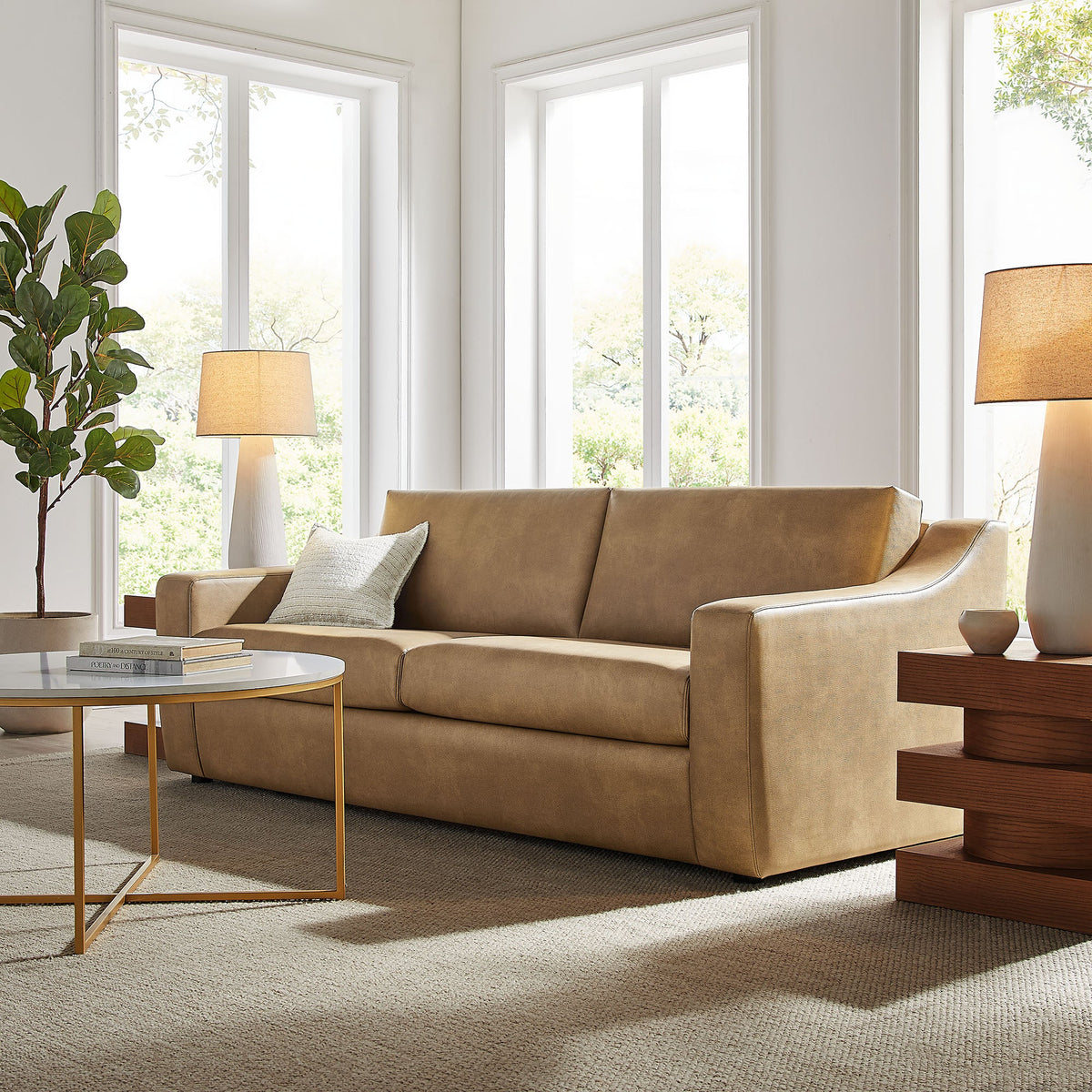 Liora 87 Inch Vegan Leather Sofa