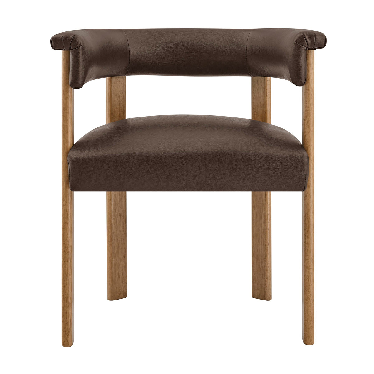 Imogen Premium Vegan Leather Barrel Dining Chairs Set of 2 - view 10