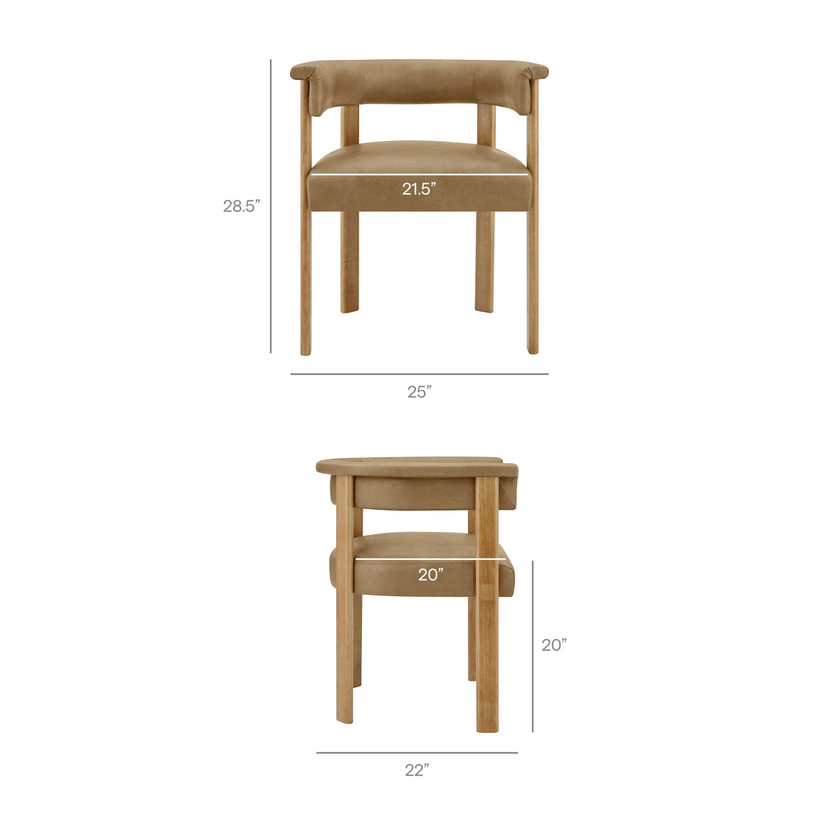Imogen Premium Vegan Leather Barrel Dining Chairs Set of 2 - view 19