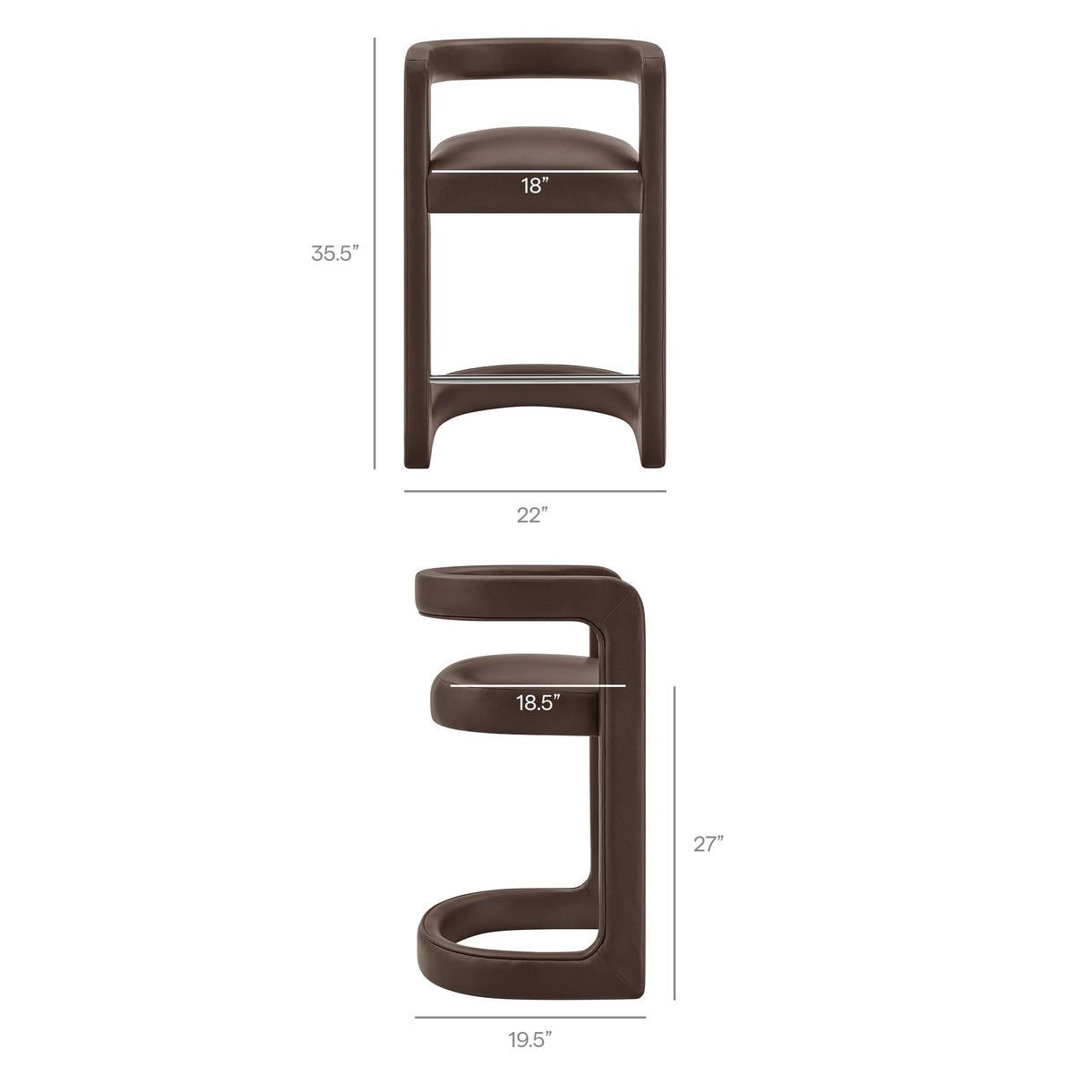 Winslow Premium Vegan Leather Counter Stool