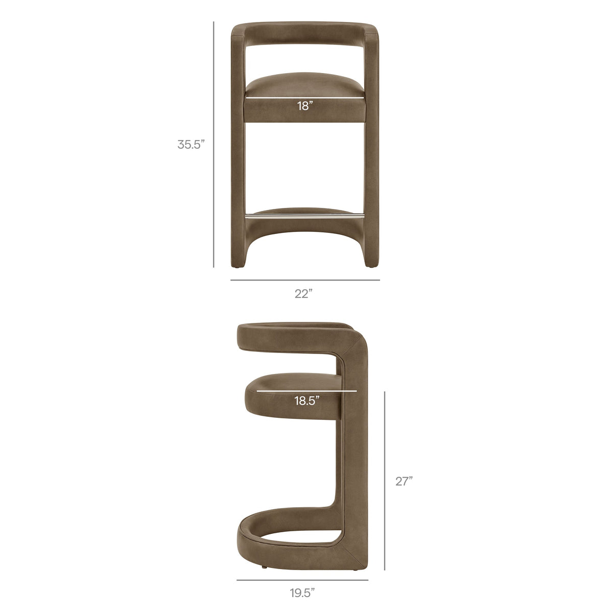 Winslow Premium Vegan Leather Counter Stool