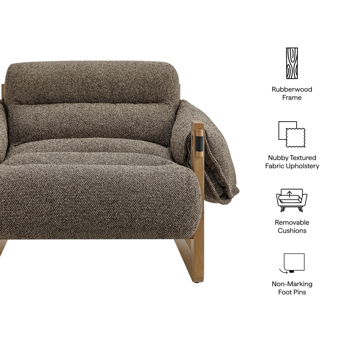 Sorelle Upholstered Fabric Sling Lounge Chair