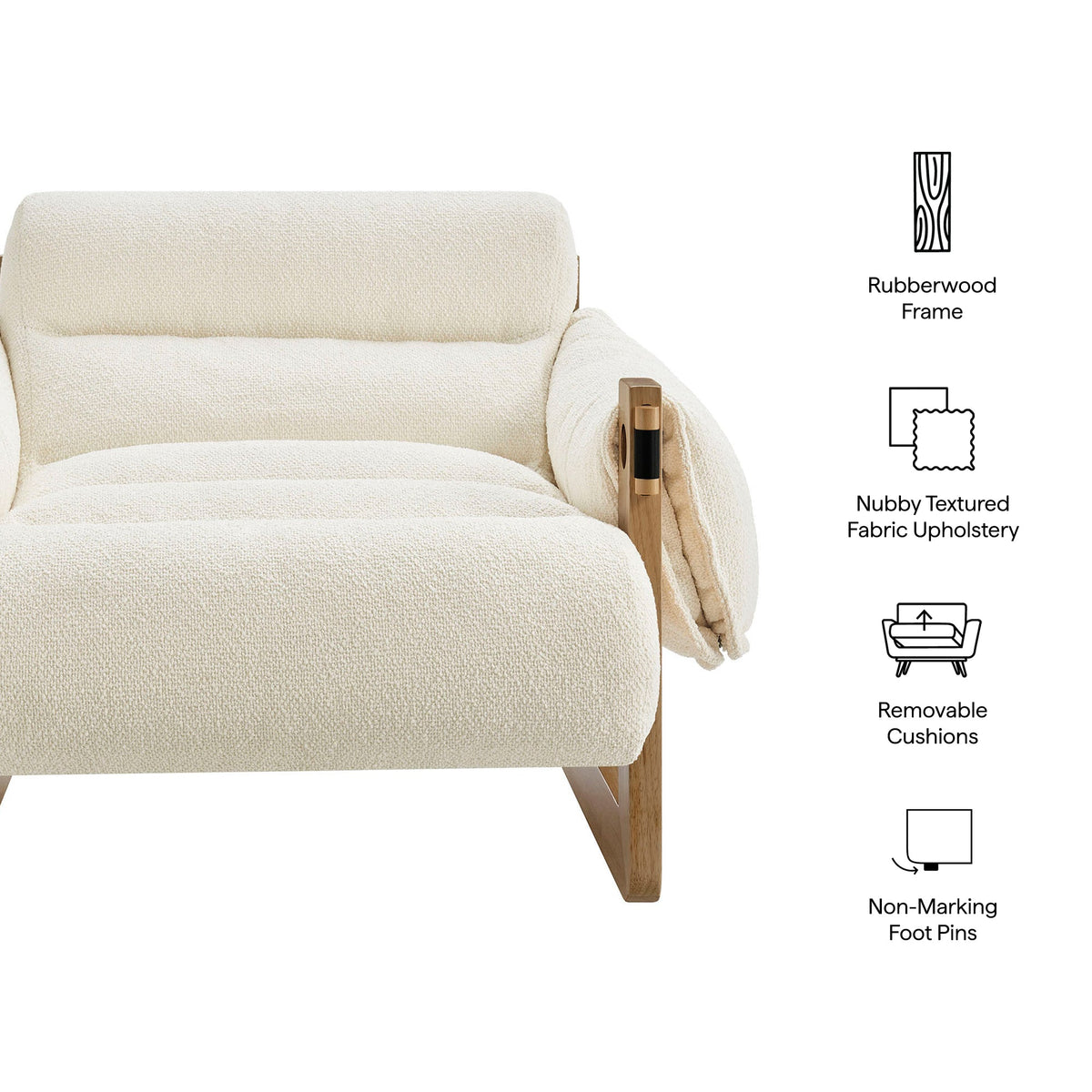 Sorelle Upholstered Fabric Sling Lounge Chair