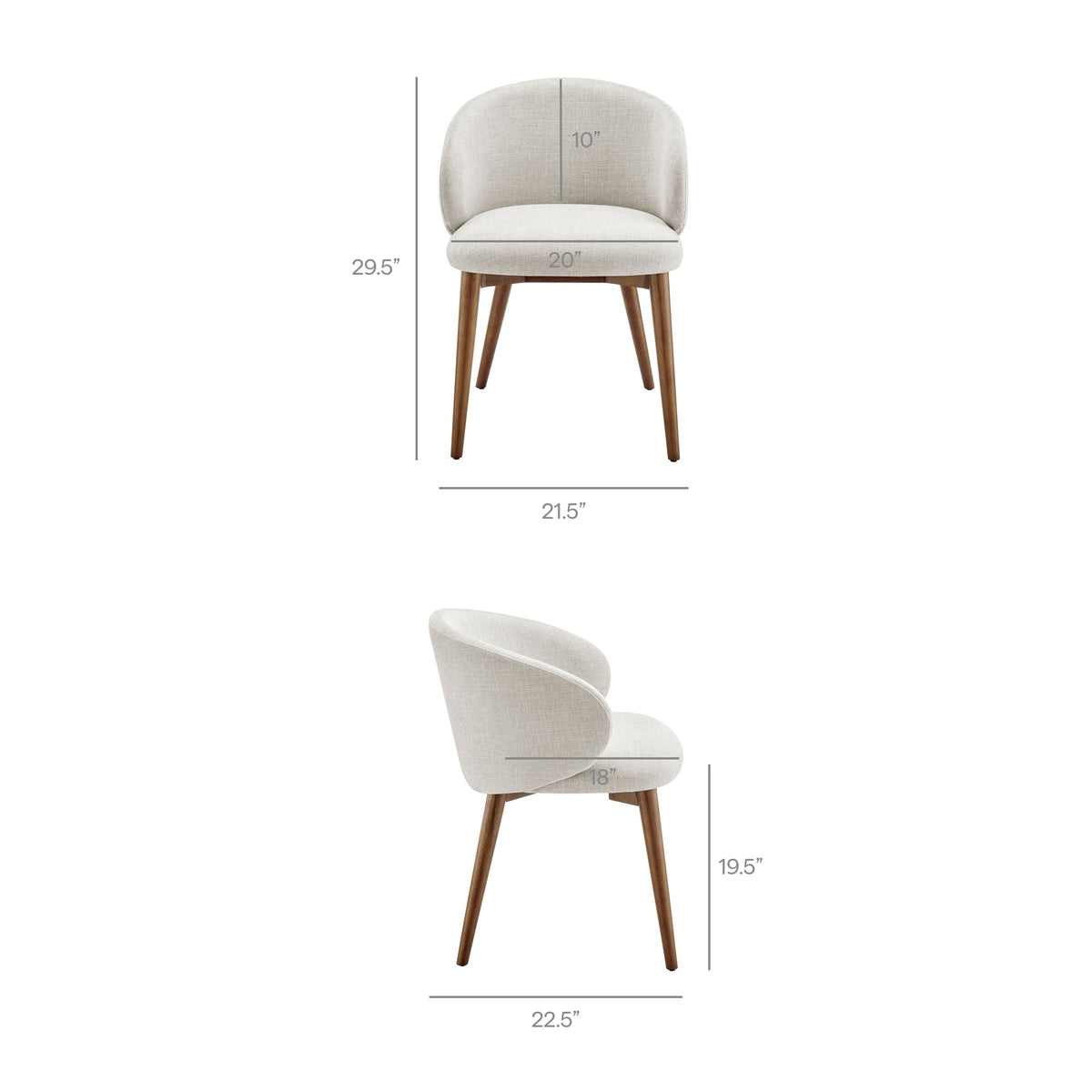 Anelle Upholstered Fabric Dining Chairs Set of 2