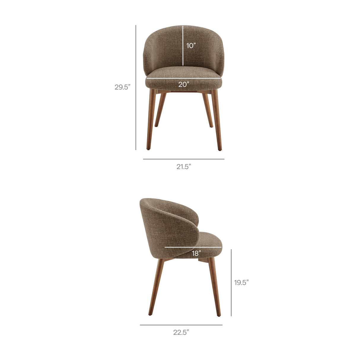 Anelle Upholstered Fabric Dining Chairs Set of 2