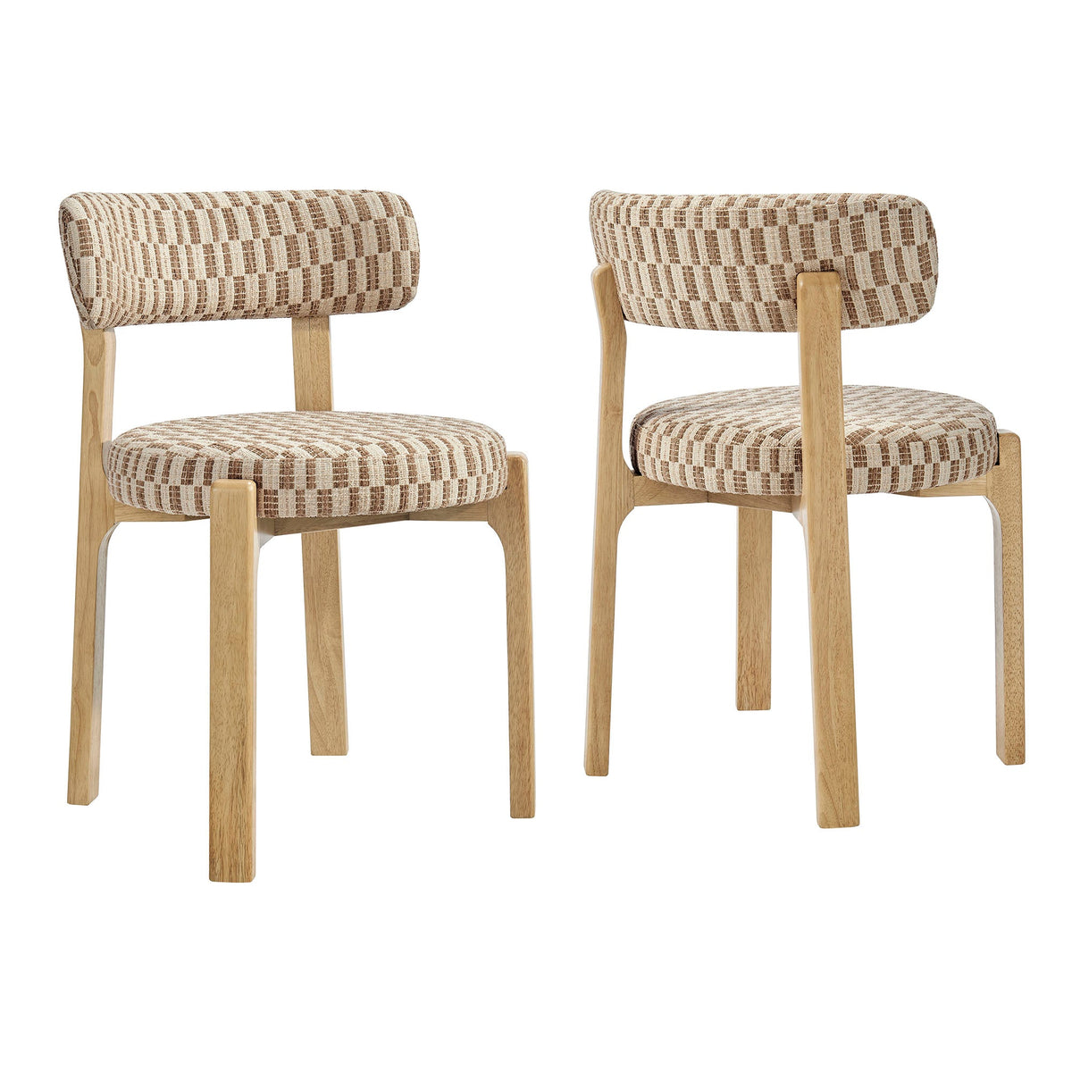 Marsha Retro Upholstered Fabric Dining Chairs Set of 2